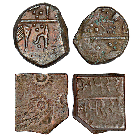 Rampur (Sunth Rampur), copper paisa (2), 1x 8.51g, Obv: Fly whisk and elephant goad. Rev: 