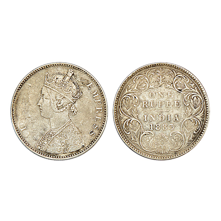 Victoria Empress, silver rupee, 1883, Bombay mint, A3/I/'B' raised, PR 164; GK 482-483, 11