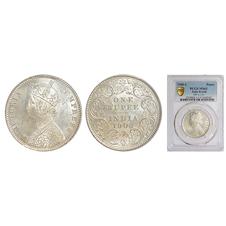 Victoria Empress, silver rupee, 1900, Calcutta mint, C3/I/'C' incused, PR 138; GK 590. PCG