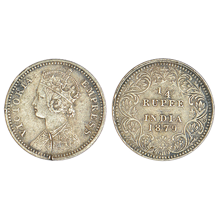 Victoria Empress, silver ¼ rupee, 1879, Calcutta mint, C/II/'C' incused, PR 384; GK 674, 2