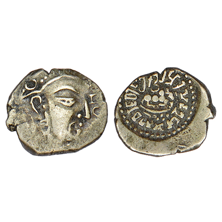 Gupta Empire - silver drachm of Skanda Gupta (c.450-475 AD), Western India/Gujarat 'bull' 