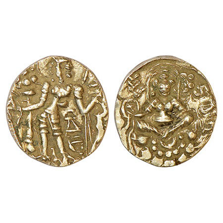 Gupta Empire - gold dinara of Vishnugupta Chandraditya (c.540-550AD), 'Archer' type, BMC G