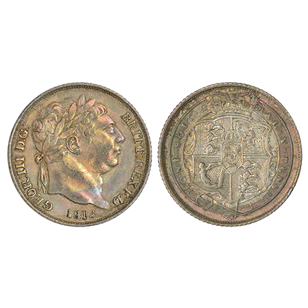 Great Britain, George III, silver 6 pence, 1818, KM 665, 2.81g. Obv: Laureate head to righ