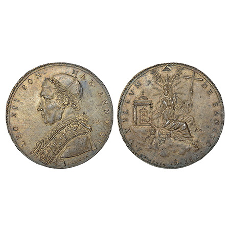 Italian State-Papal, Leo XII, silver scudo, 1825, 'R' mintmark, KM 1297.2, 26.42g. Obv: Ki