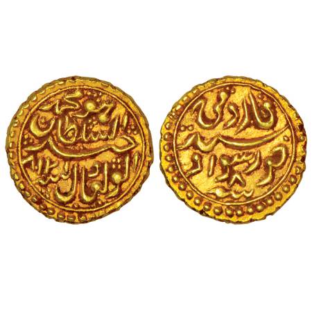 Mysore, Tipu Sultan (1782-1799 AD), gold farooqi, Khurshed Sawad mint, AM 1218/RY 8, KM 99