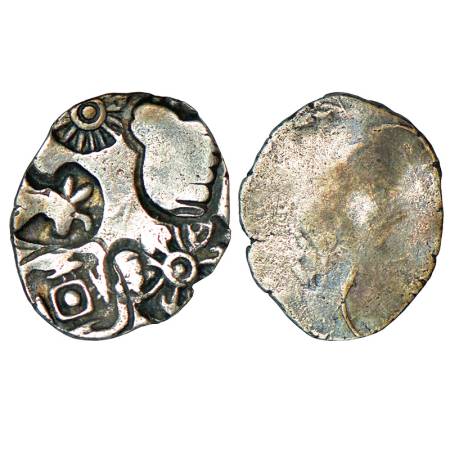 Imperial Magadhan silver punch-marked Karshapana coin (400-350 BC), GH series III, no. 320