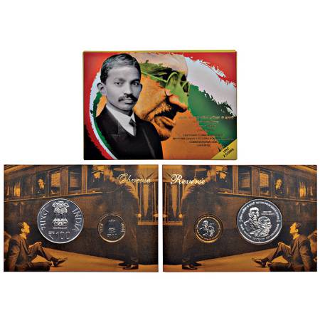 2015, Centenary Commemoration of Mahatma Gandhi's Return from South Africa, UNC set of 2 c