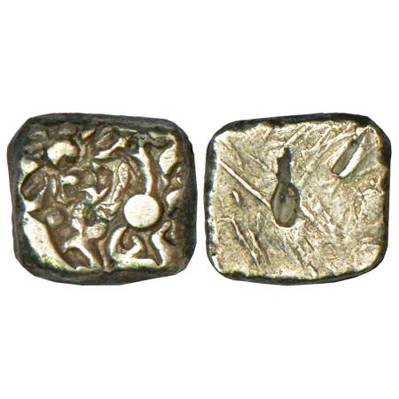 Archaic silver punch-marked coin, usually attributed to 'Panchala Janapada' (300-250 BC), 