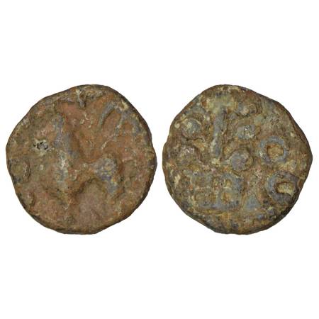 Satavahanas, lead coin of Gotamiputa Siva Siri Satakani (30-65 AD), 'Lion' type from Newas