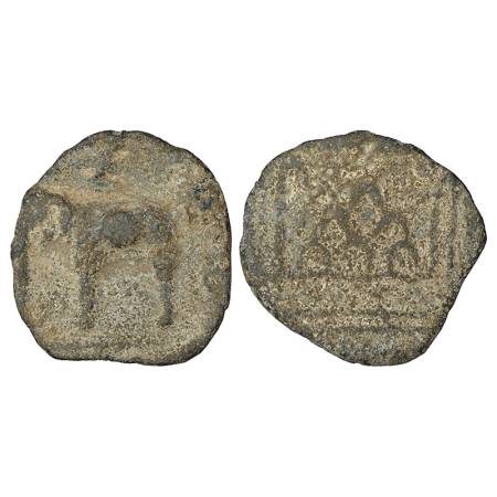 Feudatories under Satavahanas, lead coin of Maharathis, 'Elephant' type, Telangana region,