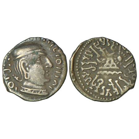 Western Kshatrapas, Kardamaka dynasty, silver drachm of Rudrasimha I as Mahakshatrapa (177