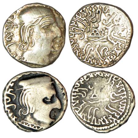 Western Kshatrapas (2), Karddamaka dynasty, silver dracham, (A) Rudrasena I (199-222 AD), 