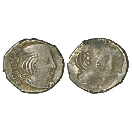 Western Kshatrapas, Kardamaka dynasty, silver drachm of Rudrasena II as Mahakshatrapa (255