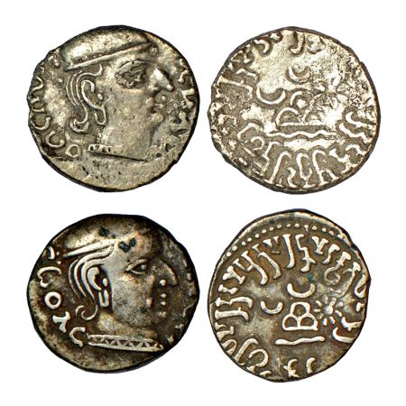 Western Kshatrapas, Karddamaka dynasty, Rudrasimha I as Mahakshatrapa (177-179 AD), silver