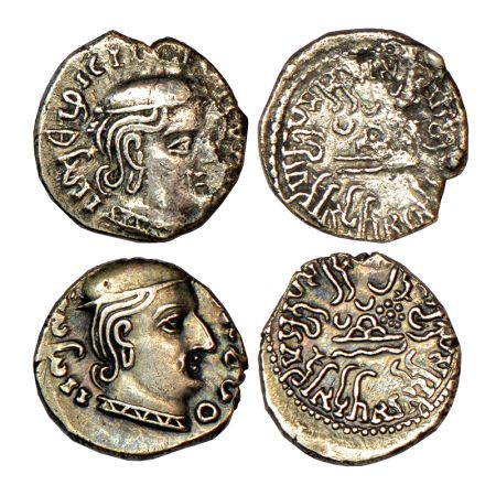 Western Kshatrapas, Karddamaka dynasty, Rudrasena I as Mahakshatrapa, (199-222 AD), silver