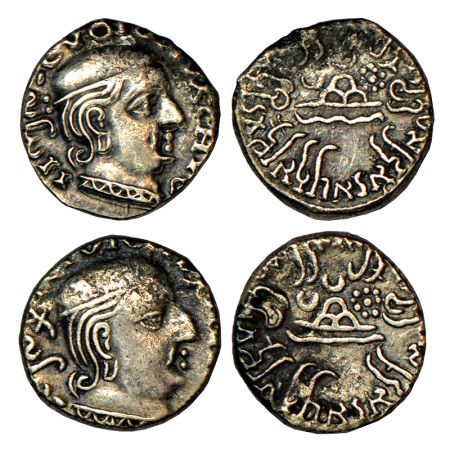 Western Kshatrapas, Karddamaka dynasty, Rudrasena I as Mahakshatrapa, (199-222 AD), silver