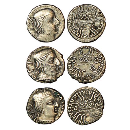 Western Kshatrapas, Karddamaka dynasty, Rudrasena I as Mahakshatrapa, (199-222 AD), silver