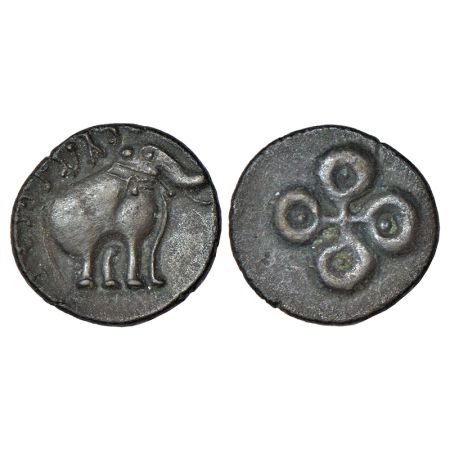 Satavahanas - alloyed copper coin of universal 'elephant'-type struck in the name of 'Siri