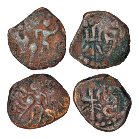 Post-Kushan 'Kota Kula' coinage of Punjab/Haryana - two unattributed copper coins, late se
