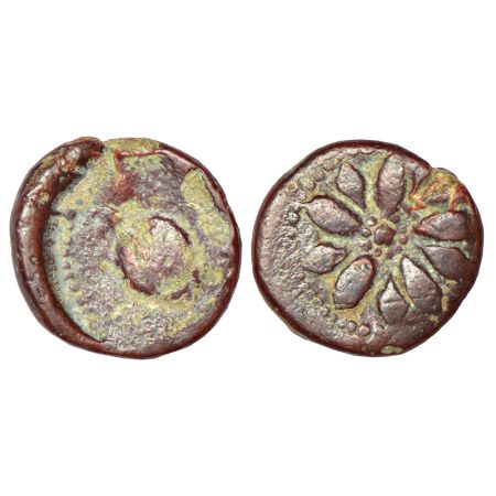 Aulikaras of Malwa - uninscribed lead coin with Vaishnava designs, (c.400-500 AD), AICR 90