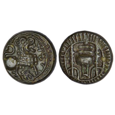 Vishnukundin dynasty of Vengi - anonymous alloyed copper coin (c.500-600 AD), AICR 458, 7.