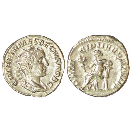 Roman Empire - silver antoninianus of Herennius Etruscus, son of Trajan Decius (emperor in