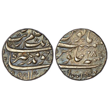 Aurangzeb(1658-1707 AD), silver rupee, Katak mint, AH (11)95/RY28, KM 300.50, 11.60g. Extr