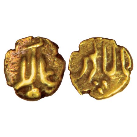 Alamgir II(1754-1759 AD), gold fanam, Balapur mint, ND, not listed in KM, 0.32g. Very fine