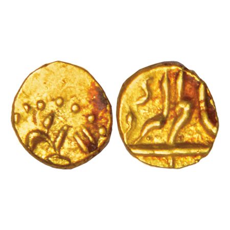 Alamgir II(1754-1759 AD), gold ½ fanam, Siddhaut mint, 0.20g. Very fine+, Very scarce.