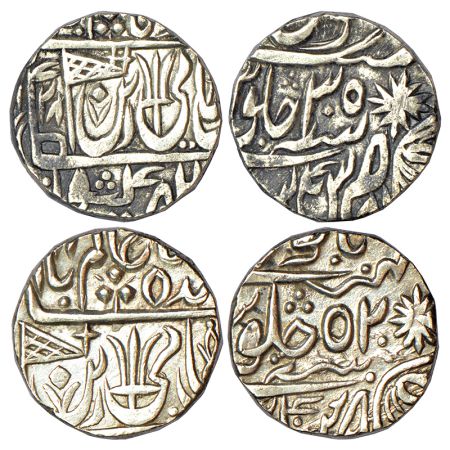 Maratha Confederacy, silver rupee (2), Ravishnagar Sagar mint, in the name of Shah Alam II