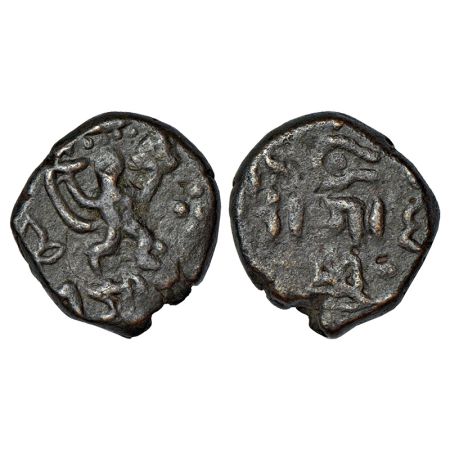 Gwalior, Daulat Rao (1794-1827 AD), copper paisa, Rajod mint, KM 195, 11.72g. Obv: Hanuman
