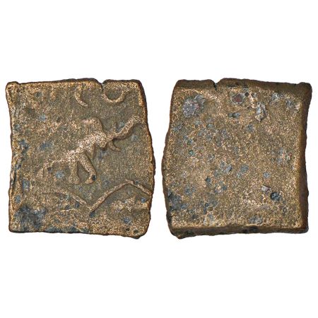 Ancient North-Central Deccan region, copper coin of Kutapada, 'Elephant' type, 3.53g. Obv: