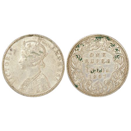Victoria Empress, silver rupee, 1897, Bombaymint, C2/I/'B' incused, PR 183, GK 581, 11.54g