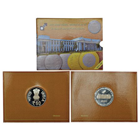 2012, 60 Years of India Government mint Kolkata, single proof coin, 60 rupees, Kolkata min