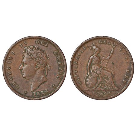 Great Britain, George IV (1820-1830 AD), copper penny, 1826, KM 693, 18.63g. Obv: Portrait