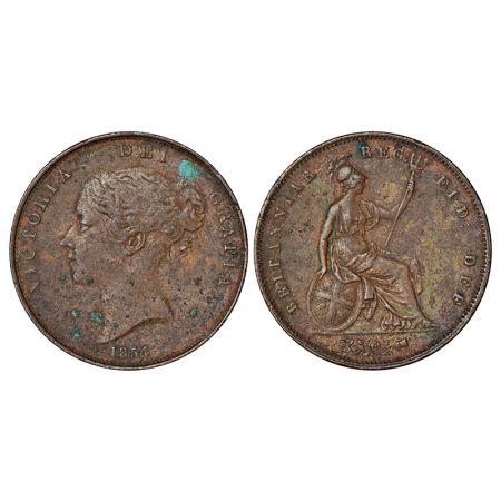 Great Britain, Victoria (1837-1901 AD), copper penny, 1854, KM 739, 19.12g. Obv: Portrait 