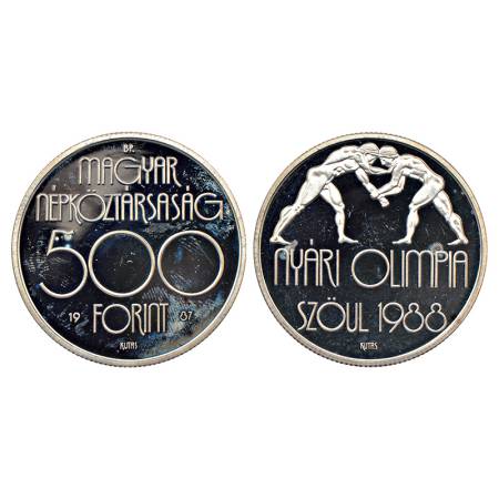 Hungary, proof silver 500 forint, series, Seoul Olympics-1988, AD 1987, KM 660, 28.05g. Ob