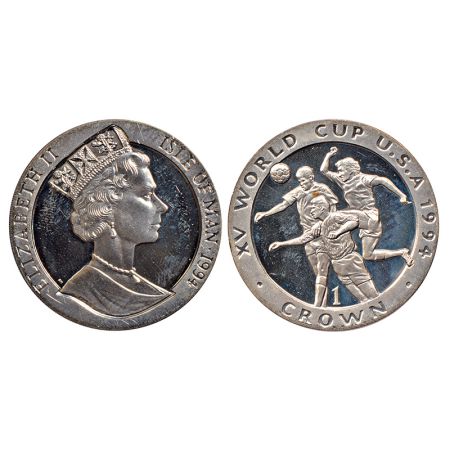 Isle of Man, Elizabeth II, proof silver 1 crown, series, World Cup U.S.A, AD 1994, KM 366a