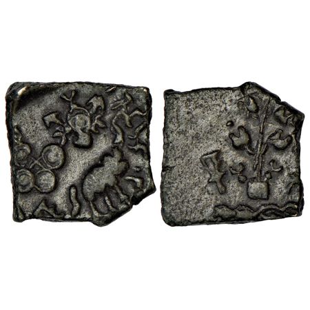 Satavahanas - alloyed copper coin of 'elephant' type from Vidarbha region, attributed to S