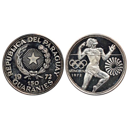 Paraguay, proof, silver 150 guaranies, series, Munich Olympics, AD 1972, KM 32, 24.90g. Ob