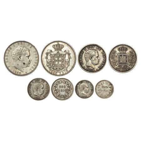 Portugal, Carlos I(1889-1908 AD), set of 4 silver coins, 1000 reis, AD 1899, KM 540, 24.98