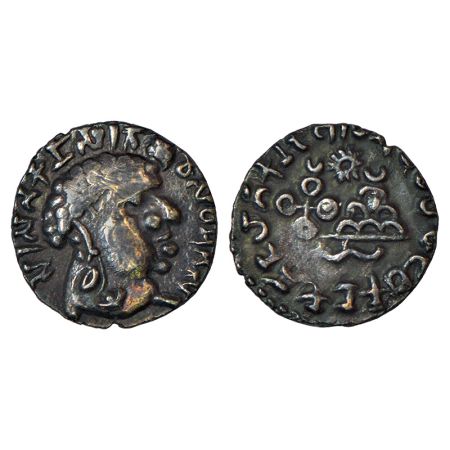 Satavahanas- silver 'portrait'-type drachm of Vasithiputa Siri Satakani (c.135-145 AD), 2.