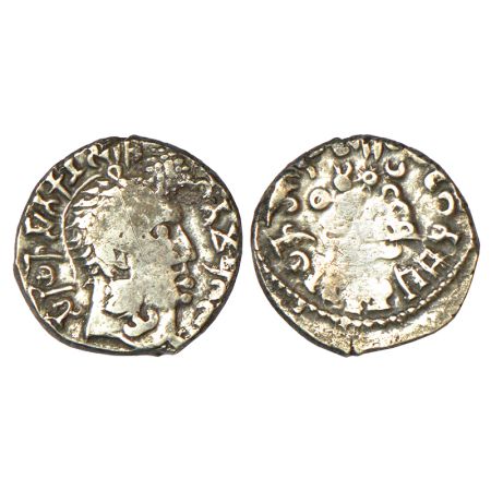 Satavahanas- silver 'portrait'-type drachm of Gotamiputa Siri Yajna Satakani (c.155-180 AD