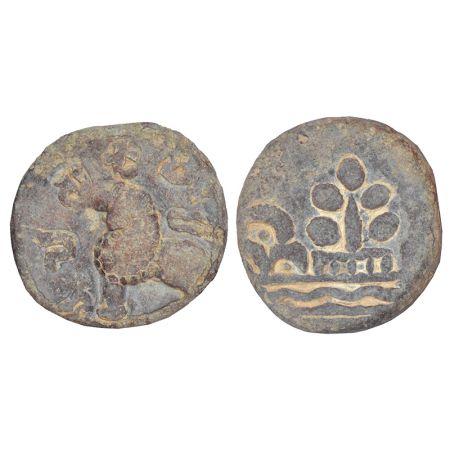 Kumaras of Karhad - Kumara Isamula (c.60-80 AD), lead coin in 'Junnar' lion type, 9.63g. O