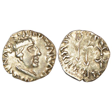 Western Kshatrapas, Kshaharata house, error silver drachm, Nahapana (33-78 AD), 2.13g. Obv