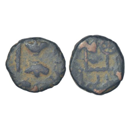 Western Kshatrapas, Kshaharata dynasty - copper coin of Bhumaka (c.10-33 AD), Fishman 4.5,