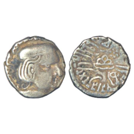 Western Kshatrapas, Karddamaka dynasty, silver drachm of Visvasena as Kshatrapa (292-304AD