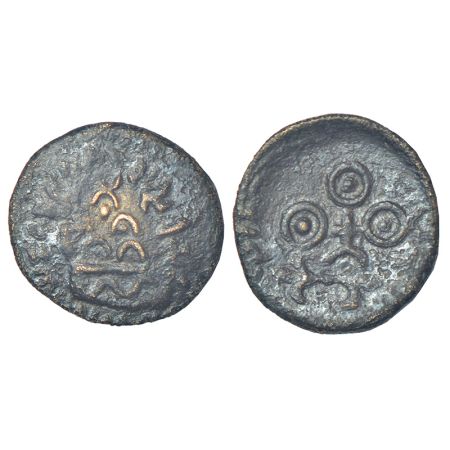Satavahanas - silver drachm of Gotamiputa Siri Satakani (c.60-85 AD), counterstruck on a d