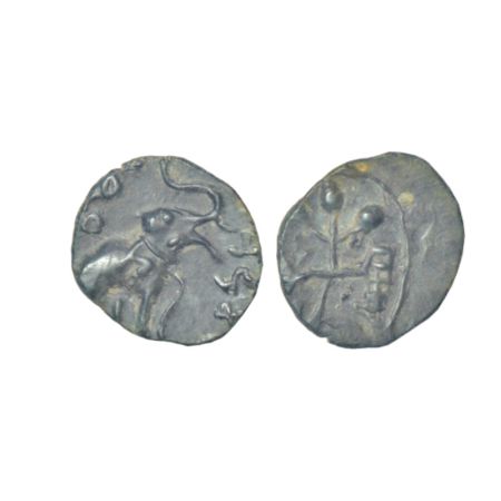 Satavahanas - 'elephant' alloyed copper coin of Vasithiputa Siri Pulumavi (c.85-125AD), Na