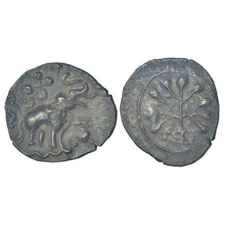 Satavahanas - 'elephant' alloyed copper coin of Gotamiputa Siri Sātakani (c. 60-85AD), Nas